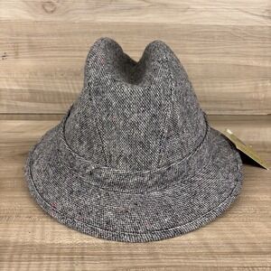 Dorfman Pacific Hat Men's Medium 7-7 1/8 Tweed Speckled Fedora Wool Blend NEW